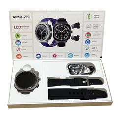 Σετ Smartwatch με ασύρματα ακουστικά Bluetooth - AIMB-Z19 - 065578 - Black