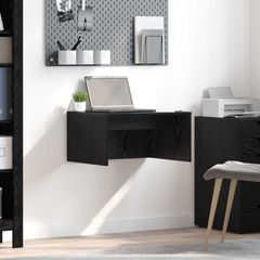 vidaXL Επιτοίχιο γραφείο Μαύρη Οξυά Επεξεργασμένο Ξύλο 60 x 45 x 30 cm