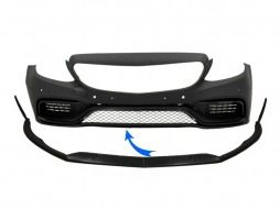 Lip spoiler για Mercedes C-Class W205 S205 A205 C205 (2014-2018) Limousine T-Model Coupe Cabriolet Edition 1 Design Matte Black