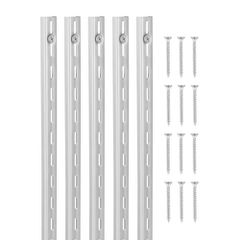 VEVOR Shelf Pilaster, πακέτο 10 ιντσών, όρθιο σύστημα ραφιών τοίχου, σύστημα υποστήριξης βαρέως τύπου Ράγες ραφιών μονής υποδοχής, 40 βίδες που περιλαμβάνονται, Κατάλληλο για αποθήκευση οργάνωσης ντου