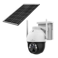 Smart ηλιακή κάμερα ασφαλείας POWERTECH PT-1341 με ανάλυση 4MP, WiFi, περιστροφή PTZ, υποστήριξη SD και στεγανότητα IP66