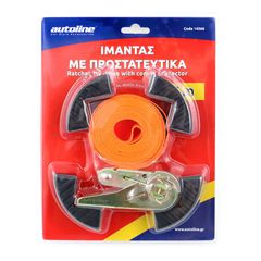 ΙΜΑΝΤΑΣ ΜΕ ΚΑΣΤΑΝΙΑ ΚΑΙ ΠΡΟΣΤΑΤΕΥΤΙΚΑ 5m x 25mm AUTOLINE 14566-thumb-1