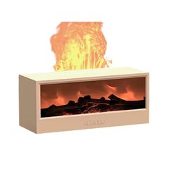 Υγραντήρας χώρου με εφέ φλόγας - 626286 - White