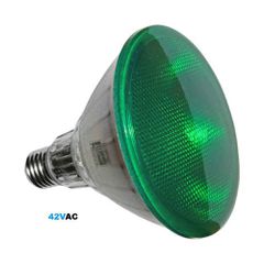 LΕD ΛΑΜΠΑ ΓΥΑΛΙΝΗ ΡΑR38 Ε27 10W 42VΑC 75° ΠΡΑΣΙΝΗ ΙΡ65