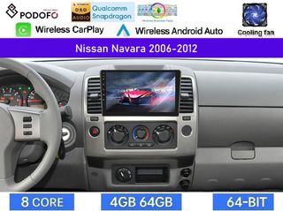 Nissan Navara D40 (2006-2012) Οθόνη 9" Android | Snapdragon 460 | 4GB RAM + 64GB ROM | Ασύρματο CarPlay & Android Auto GPS WiFi DSP FM/RDS