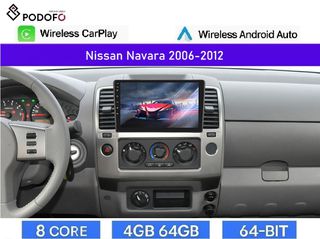 Nissan Navara D40 (2006-2012) Οθόνη 9" Android Car Radio 4+64GB 8-Core Ασύρματο CarPlay & Aσύρματο Android Auto GPS WiFi DSP