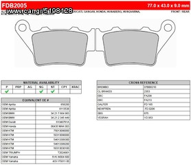 ΛΥΡΗΣ FERODO ΤΑΚΑΚΙΑ ΟΠΙΣΘΙΑ ΓΙΑ KTM 990 SUPERDUKE R 2005-, FDB2005P 