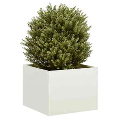 vidaXL Ζαρντινιέρα Λευκή 40x40x30 εκ. από Χάλυβα