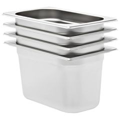 vidaXL Λεκάνες Gastronorm 4 τεμ. GN 1/4 150 χιλ. από Ανοξείδωτο Ατσάλι