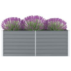 vidaXL Ζαρντινιέρα Ψηλή Γκρι 160 x 80 x 45 εκ. Γαλβανισμένος Χάλυβας