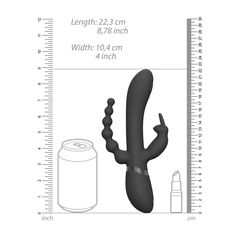 Rini - Pulse Wave & Vibrating Double Penetration Rabbit - Black * bulk-thumb-5