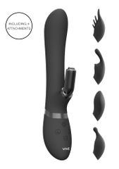 Chou - G-Spot Rabbit & Clitoral Stimulator Black *Bulk