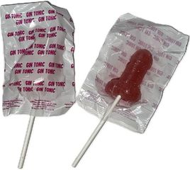 Diablo Goloso - penis lollipop gin tonic strawberry flavor 10% alcohol