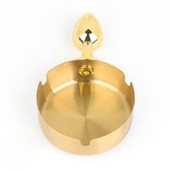 Ashtray-Style Butt Plug in Gold Stainless Steel