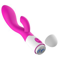 Silicone Rabbit Vibrator Pink-thumb-1