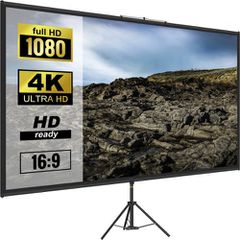 Οθόνη VEVOR τρίποδα προβολέα 70 ιντσών 16:9 4K HD προβολής οθόνης Βάση χωρίς ζάρες Ρυθμιζόμενη Ύψος Φορητή οθόνη για προβολέα εσωτερικού & εξωτερικού χώρου για ταινίες, οικιακός κινηματογράφος, παιχνί