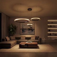 Κρεμαστό Φωτιστικό Οροφής LED 100W 10000lm 180° AC 220-240V IP20 Ρυθμιζόμενο Λευκό CCT με Χειριστήριο από 2700K έως 6000K Dimmable - Lumileds SMD Chip - Μαύρο Ματ - Μ110 x Π110 x Υ60cm - 3 Χρόνια Εγγύ