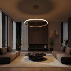 Κρεμαστό Φωτιστικό Οροφής LED 45W 4500lm 180° AC 220-240V IP20 Ρυθμιζόμενο Λευκό CCT με Χειριστήριο από 2700K έως 6000K Dimmable - Lumileds SMD Chip - Χρυσό Πλατίνα - Μ60 x Π60 x Υ3cm - 3 Χρόνια Εγγύη