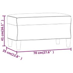vidaXL Πάγκος Σκούρο Γκρι 70 x 35 x 41 εκ. Υφασμάτινος-thumb-6