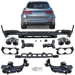 Diffuser Πίσω Προφυλακτήρα διάχυτης Σπόιλέρ Performance Κατάλληλο για Mercedes GLC Type X253 Facelift, Μοντέλο Έτους 2019-2022.