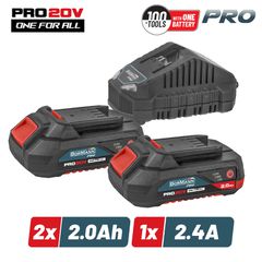 BORMANN Pro BBP9922 Starter Kit Μπαταρίες 2x2.0Ah & Φορτιστής 2.4Α