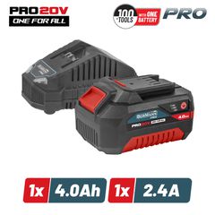 BORMANN Pro BBP9940 Starter Kit 20V, Μπαταρία 4.0Ah & Φορτιστής 2.4Α