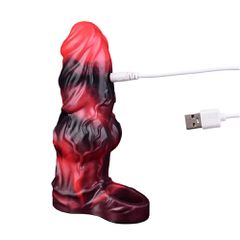 Penis Sleeve Extender With Vibration Red-thumb-5