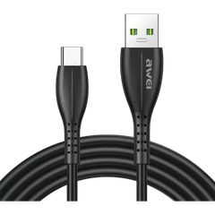 Awei CL-115L USB 2.0 Cable USB-C - USB-A male Μαύρο 1m