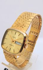 Vintage VINCA Gold Tone  Day Date QUARTZ αντρικό ρολόι Α90116 ΤΙΜΗ 275 ΕΥΡΩ