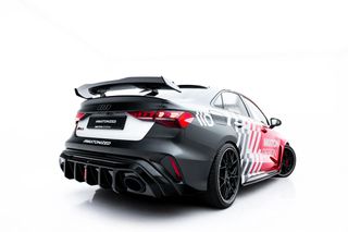 Διαχύτης / Diffuser Maxton Design Audi RS3 8Y Sedan / 8Y Facelift (Με LED) - Μαύρο Γυαλιστερό - (AU-RS3-8YF-S-RS1G+LED2-1)