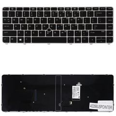 Πληκτρολόγιο - Laptop Keyboard για HP EliteBook 840 G4 - Product number : Z2V48EA 836308-B71 836308-001 836308-032 US Pointer Black Silver Frame ( Κωδ.40356USPOINTER )