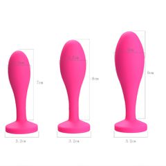 Pink Silicone Anal plug with diamond-thumb-1