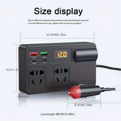 Πολυλειτουργικός Μετατροπέας 220V Οχήματος - Vehicle Multi-Function 220V Power Inverter Starlink Mini C11-A 200W PD QC 3.0 USB Type A Type-C για Μετατροπή 12V DC σε 220V AC ( Κωδ.1-PER0135 )-thumb-2