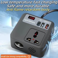 Πολυλειτουργικός Μετατροπέας 220V Οχήματος - Vehicle Multi-Function 220V Power Inverter 100W PD QC 3.0 USB Type A για Μετατροπή 12V DC σε 220V AC ( Κωδ.1-PER0137 )-thumb-1