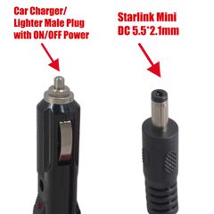 Καλώδιο Φόρτισης - Charging DC Power Cable 12V-24V Car Charger με Κουμπί Λειτουργίας ON/OFF για Starlink Mini 5M/16.4FT 5.5mm*2.1mm ( Κωδ.1-PER0147 )-thumb-3