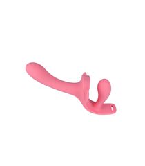 Τwiny Strap-on double vibrating harness liquid silicone usb-thumb-3