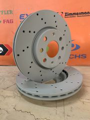 FIAT PUNTO / OPEL CORSA D,E ΤΡΥΠΗΤΕΣ ΔΙΣΚΟΠΛΑΚΕΣ ZIMMERMANN 257 X 22 ΕΜΠΡΟΣΘΙΕΣ ΑΕΡΙΖΟΜΕΝΕΣ