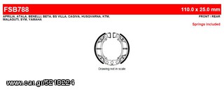 ΛΥΡΗΣ FERODO ΣΙΑΓΩΝΕΣ ΠΙΣΩ ΓΙΑ SYM SUPER FANCY 50 1996-2002, FSB788
