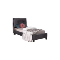 ΚΡΕΒΑΤΙ RILEY 90x200 εκ. ΜΕ ΥΦΑΣΜΑ ΒΕΛΟΥΔΟ ΓΚΡΙ HM561.01