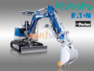 Εκσκαφάκι (διαβολάκι) Kubota 2026 Μίνι τσαπάκι 3.5T, Kubota Diesel, με περιστροφή στην μπούμα,-thumb-1