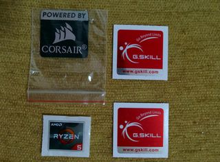 Γνήσια αυτοκόλλητα Corsair G.Skill AMD Ryzen για PC case