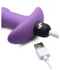 Vibrating Silicone Anal Beads & Remote Control - Purple-thumb-5