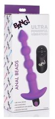 Vibrating Silicone Anal Beads & Remote Control - Purple-thumb-1
