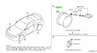 ΒΙΔΑ ΣΤΗΡΙΞΗΣ ΜΕΤΡΗΤΗ ΠΙΕΣΗΣ ΕΛΑΣΤΙΚΟΥ NISSAN   40780JA01B-thumb-1