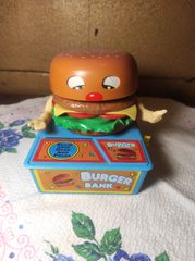 Vintage 1970's Burger wind up κουρδιστός κουμπαράς "Everlast Toys" USA άψογη κατάσταση λειτουργικός