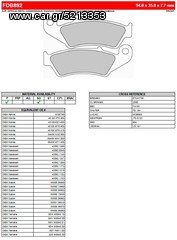 ΛΥΡΗΣ FERODO ΤΑΚΑΚΙΑ ΕΜΠΡΟΣ ΓΙΑ SUZUKI RM 125 1999-2008, FDB892P 