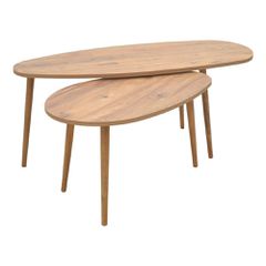 Τραπέζι σαλονιού Monty pakoworld καρυδί μελαμίνης 116x46x46εκ