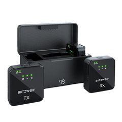 Wireless Microphone BlitzWolf, BW-SX63, 1000mAh (black)-thumb-1
