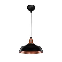 Κρεμαστό Φωτιστικό Οροφής με Ντουί 1 x E27 AC 220-240V IP20 - Μαύρο & Μπρονζέ - Μ25.5 x Π25.5 x Υ17cm