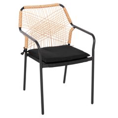 ΠΟΛΥΘΡΟΝΑ ΑΛΟΥΜΙΝΙΟΥ TROTTER HM5865.11 ΣΚΟΥΡΟΣ ΓΚΡΙ ΣΚΕΛΕΤΟΣ ΜΕ WICKER ΜΠΕΖ & ΜΑΥΡΟ ΜΑΞΙΛΑΡΙ